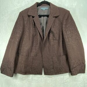 Koret Woman Blazer Brown Textured Career Jacket Business Size‎ 18W